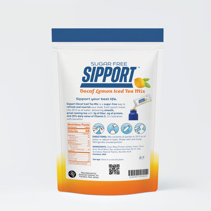 Sipport Sugar Free Decaf Lemon Iced Tea 16x.44oz Pouches